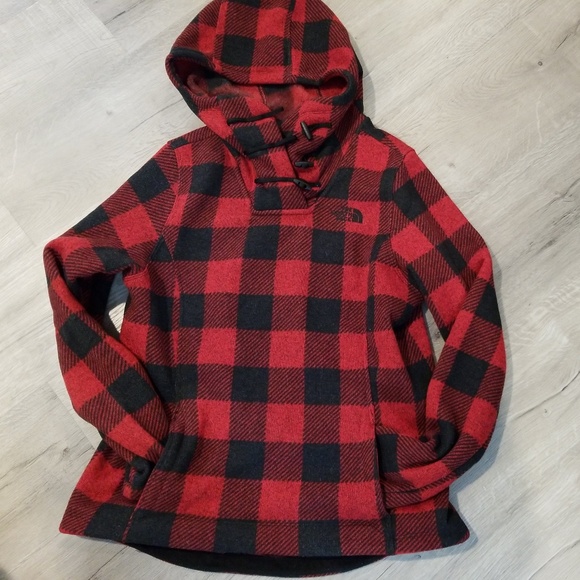 north face crescent hoodie buffalo plaid